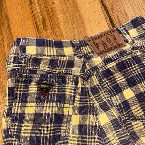 Fiorucci Yellow Plaid Corduroy Safety Jeans